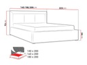 Manželská posteľ s úložným priestorom a roštom 180x200 GOSTORF 3 - tmavá še Šírka nábytku 200 cm