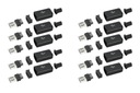 10 шт., черная вилка, разъем MicroUSB, 5 контактов.