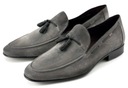 Anna Pollen _ Pertini Loafers полностью графитовая кожа, кисточки, классика