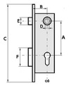 Сменный замок ABLOY 4262 72/55 планка 210мм UNI