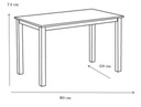 Jedálenský stôl LUBO - 80x60, biely Veľkosť stola pre 4 osoby