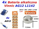 Batéria VINNIC AG12 - L 1142 (LR43) 10ks Hmotnosť (s balením) 0.1 kg