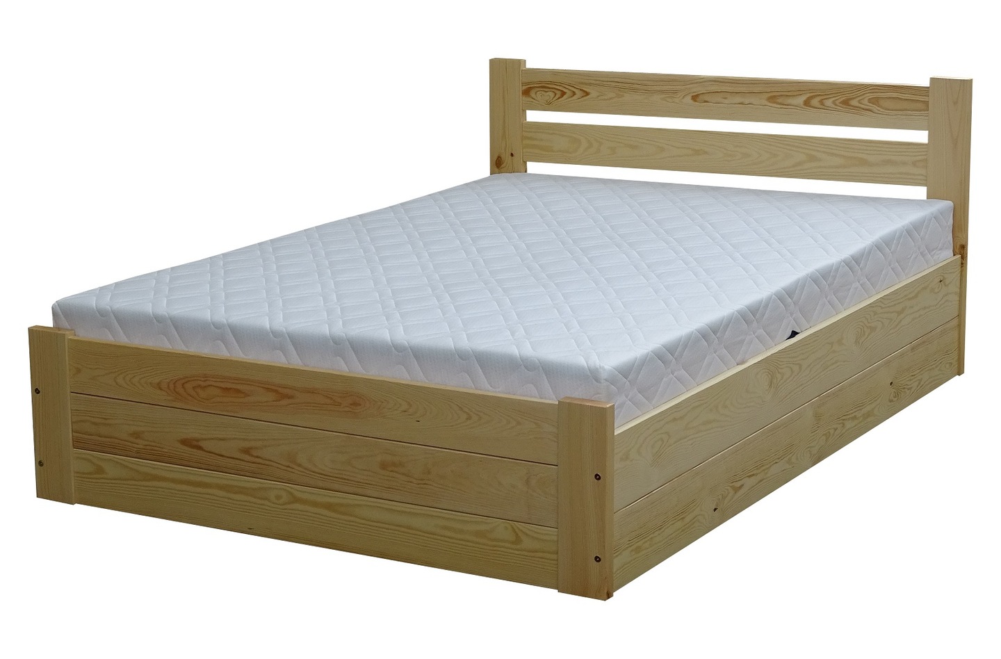 двуспальная кровать с ящиками из массива дерева