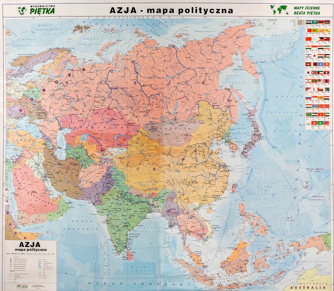 Azja Mapa Polityczna Duza Kraków Mapa 6815