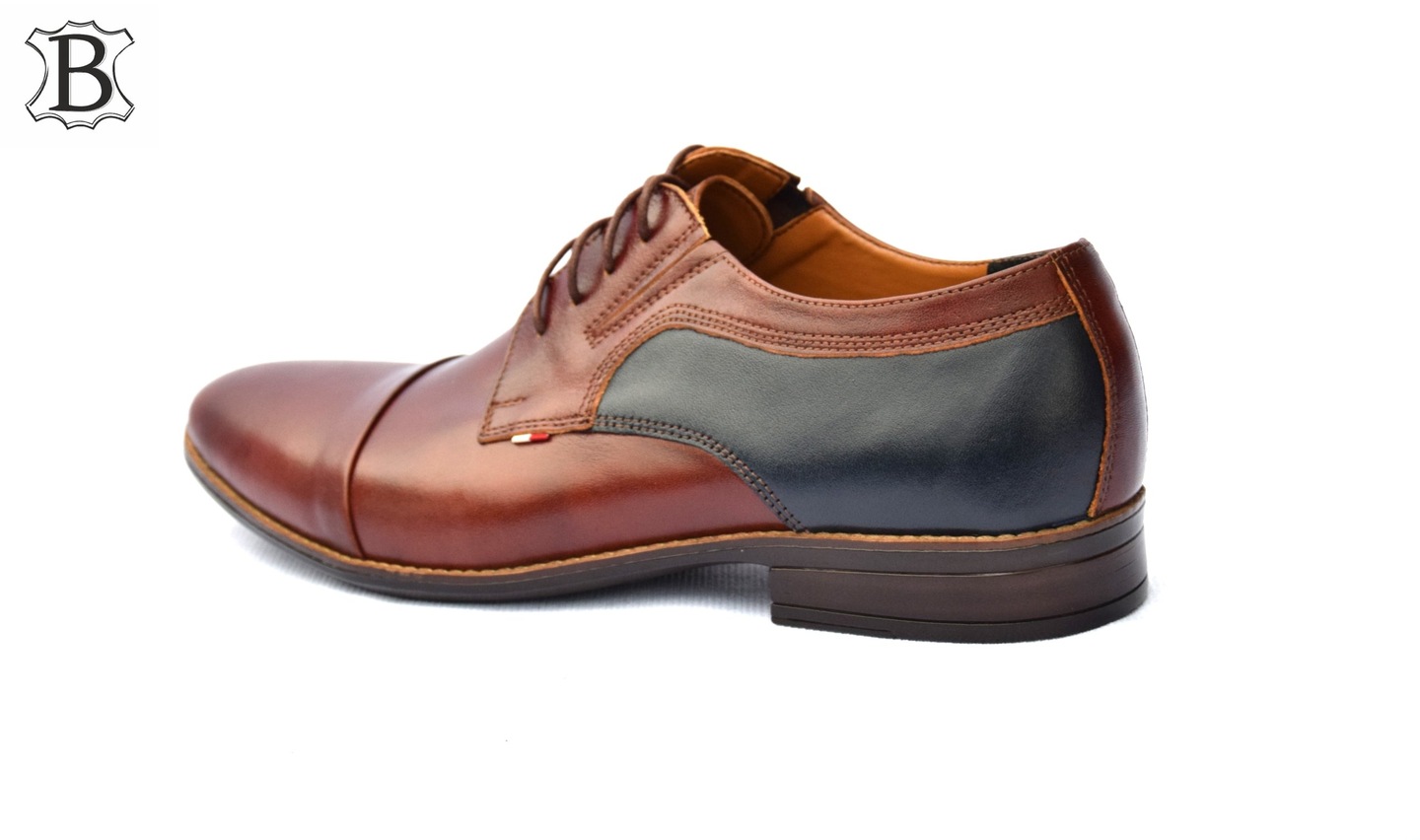 Buty skórzane wizytowe męskie casual polskie 346B