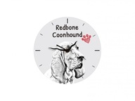 Redbone coonhound Stojace hodiny s grafikou, MDF