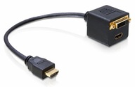 Przejściówka adapter Delock HDMI do DVI-D + HDMI