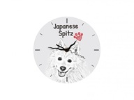 Japonský špic Stojace hodiny s grafikou, MDF
