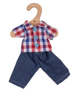 Kockovaná košeľa a džínsy pre bábiky Oblečenie
