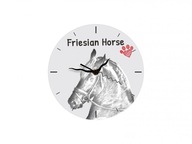 Frízsky kôň Stojace hodiny s grafikou, MDF