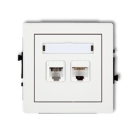 Biela zásuvka tel RJ11+komp. RJ45 DGTK DECO KARLIK