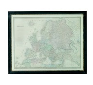 Drevený retro obraz Mapa Európy 90x70cm