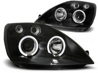 Фары перед ford fiesta mk6 black led светодиоды, леды кольца - фото