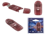 CZERWONY RED Tani czytnik kart SD microSD SDHC