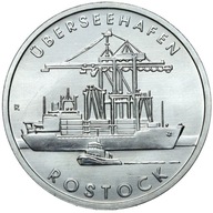 Německo DDR - mince - 5 Marek 1988 A - LOĎ - UBERSEEHAFEN ROSTOCK - UNC