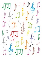 Motivačné samolepky hudobné symboly 41 ks