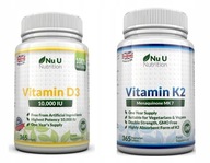 Vitamín D3 10000 IU 365 kapsúl+ K2 MK7 200 mcg 365 tabliet zásoba za rok