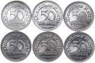 Nemecko - Weimar - sada mincí - 50 Pfennig 1921 - KOMPLET MENNIC - ADEFGJ