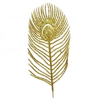 List pávové listy oko Zlatá vetvička trblietky