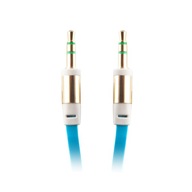 KABEL AUDIO MINI JACK 3,5mm AUX GOLD PŁASKI