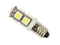LED žiarovka závit E10 9 SMD 5050 studená biela 12V