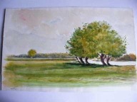 AKWARELA SŁAWATYCZE NAD BUGIEM 1990 R