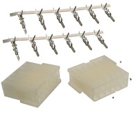 Złącze zasilania waflowe 6x2 męskie na przewody - 3 sztuki