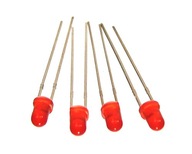 Dioda LED 3mm 100mcd czerwona dyfuzyjna - 50 sztuk