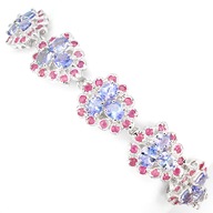 TANZANITY RUBINY BRANSOLETA