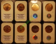 Zestaw - Denary Gdańskie z bursztynem - rant ząbkowany