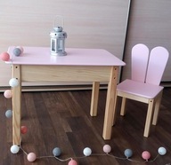 Stolik krzesełko królik meble z drewna dla dzieci