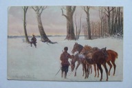 F. FRANIC NA CZATACH KONIE przedwojenna POCZTÓWKA