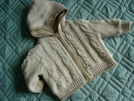 SWETEREK PRZEJŚCIOWY JAK NOWY KAPTUR 68-74 CM 6-9M