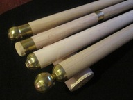 Poręcz drewniana omega okrągła Pochwyt złoto chrom