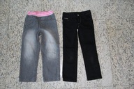 F+F F&F spodnie 2 pary r.116 czarne jeansy