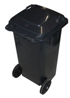 SOLIDNY Kosz NA ODPADY Śmieci 120L Pojemnik GRAFITOWY NA KÓŁKACH WYTRZYMAŁY