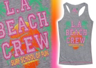 YD * KOSZULKA bokserka LA BEACH CREW neon 128-134