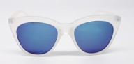 Okulary Kocie Cat Eye Retro Biale Lustrzanki