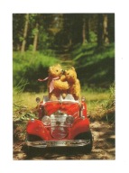 Pocztówka - Misie i samochodowy leśny romans ...