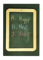 Pocztówka - Szkolny Nowy Rok - tablica słów ...