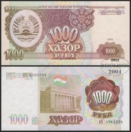 BNB - TADŻYKISTAN 1000 Rubli 1994 AA 4465232 # PIERWSZA SERIA # P9 # UNC