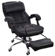 Regylowany fotel biurowy czarny białą nicią FBK04W