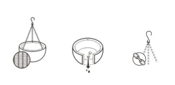 Keter Sphere Planter коричневый цветочный горшок из ротанга, висящий на стене балкона