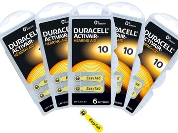 DURACELL 30шт. Батарейки для слуха 10 PR70 Activair 23