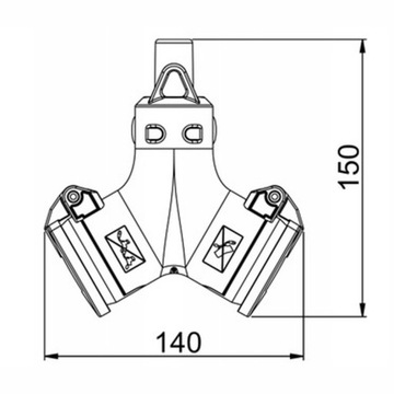 ROZGAŁĘŹNIK 2xGNIAZDO PC-ABS IP44 230V PCE 24211