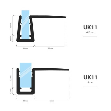 Уплотнитель для душевой кабины 130см 6 7 8 мм UK11