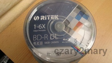 RITEK BD-R DL 50 ГБ 1-6X для печати, Тайвань, 1 шт., конверт для компакт-диска