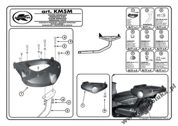 Корпусная пластина монолока для рам KZ Givi Kappa KM5M