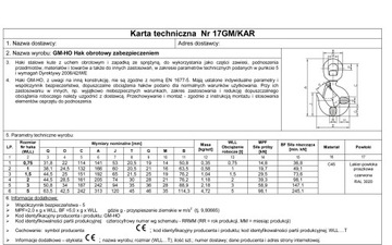 Поворотный крюк 1500 кг - сертифицирован - 7,5 т 7500 кг