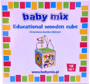 Деревянная игрушка Baby Mix - КУБ-ЛАбиринт, СОРТЕР, ЧАСЫ, ОБУВЬ, ШЕСТИНКИ